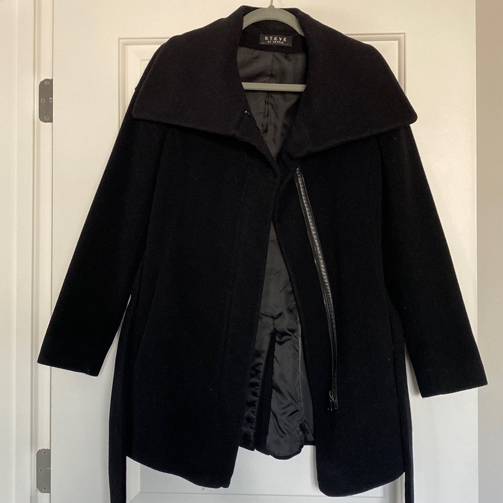 Steve by Searle Black Wool Coat